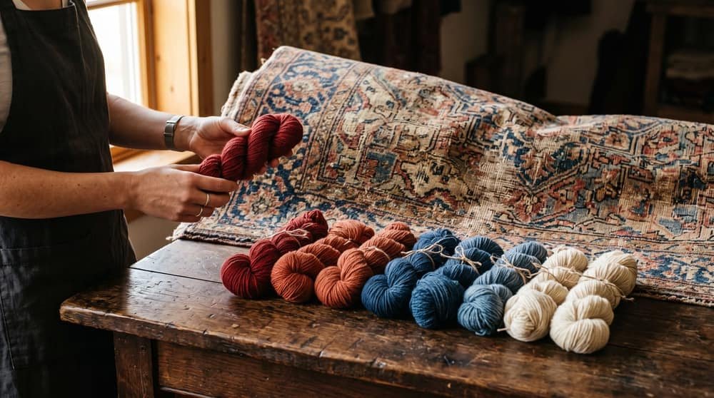 La laine teintée sur mesure, essai après essai